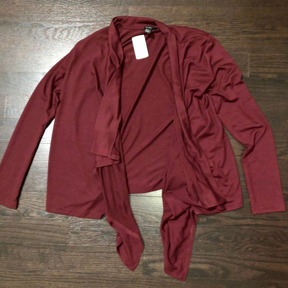 Forever 21 Sweaters - NWT Forever 21 - Burgundy Waterfall Cardig…